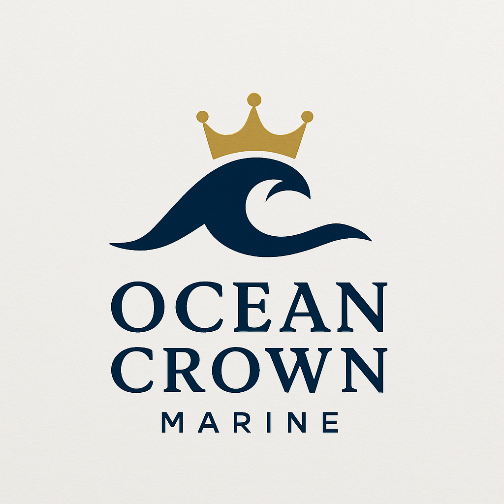 Ocean Crown Marine logo with a crown atop a wave